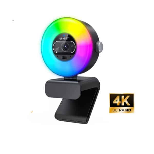 EMEET S600 4K Webcam Light Control 1080P 60fps Autofocus Video Camera
