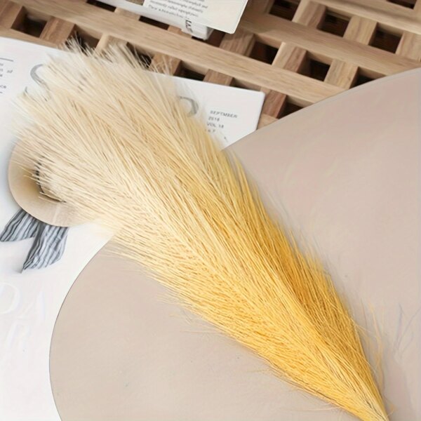 5pcs Artificial Pampas Grass Faux Reed Grass, Reed Flower With Fluffy Stems Reed