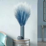 5pcs Artificial Pampas Grass Faux Reed Grass, Reed Flower With Fluffy Stems Reed
