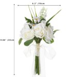 1pc Bride Bouquet White Rose Wedding Flower