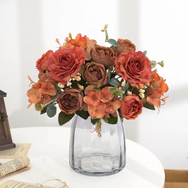 Kunstig retro blomsterbukett