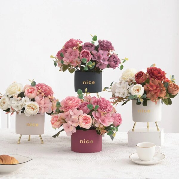 Kunstig retro blomsterbukett