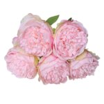 5Big Heads 11cm Diameter Rose Pink Peony Artificial Flowers