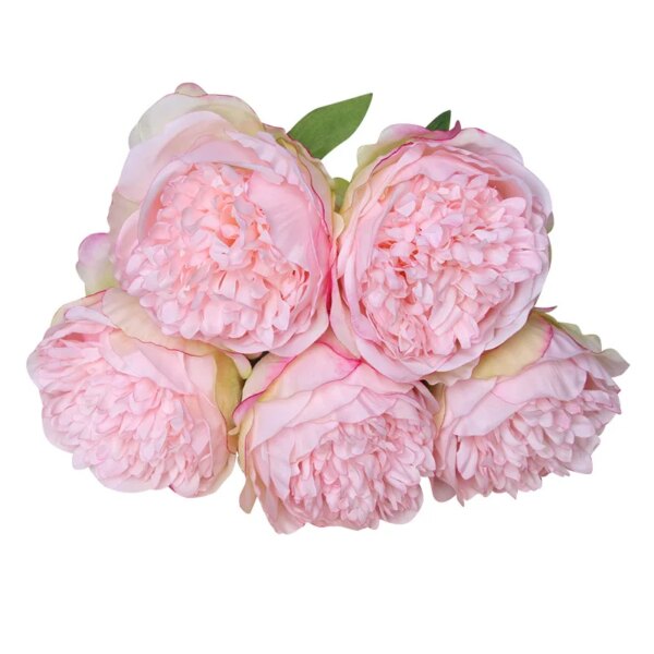 5Big Heads 11cm Diameter Rose Pink Peony Artificial Flowers
