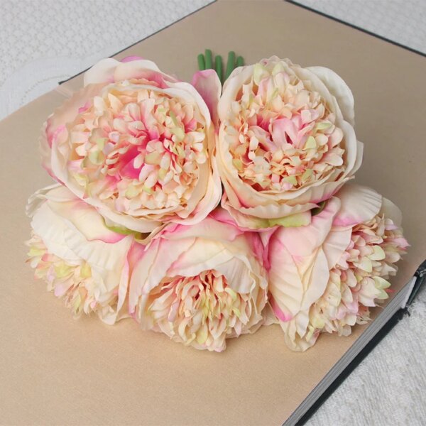 5Big Heads 11cm Diameter Rose Pink Peony Artificial Flowers