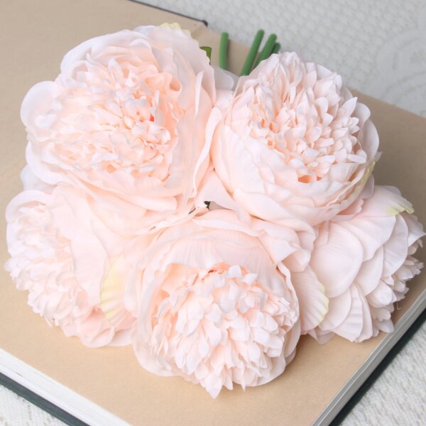5Big Heads 11cm Diameter Rose Pink Peony Artificial Flowers