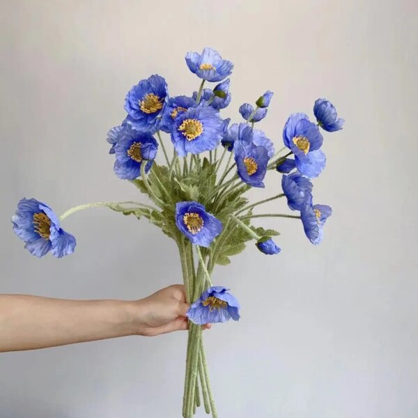 Artificial Flowers Fake Poppy Silk Flowers