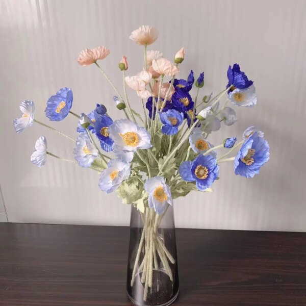 Artificial Flowers Fake Poppy Silk Flowers