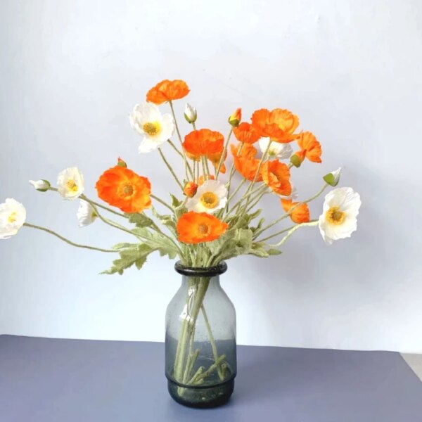 Artificial Flowers Fake Poppy Silk Flowers