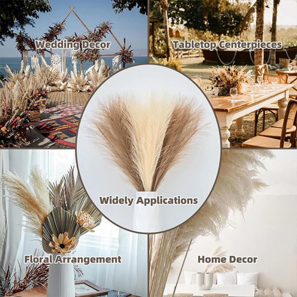 10Pcs Artificial Flowers Fluffy Pampas Grass