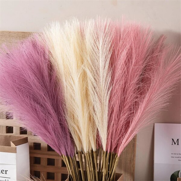 10Pcs Artificial Flowers Fluffy Pampas Grass