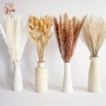 80Pcs Fluffy Pampas Grass Reeds Dried Flowers