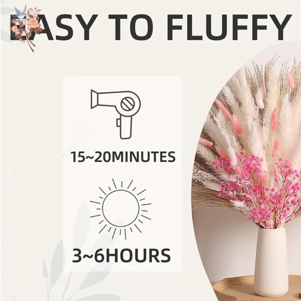 78Pcs Pink Eternal Pampas Grass Flower Bouquet
