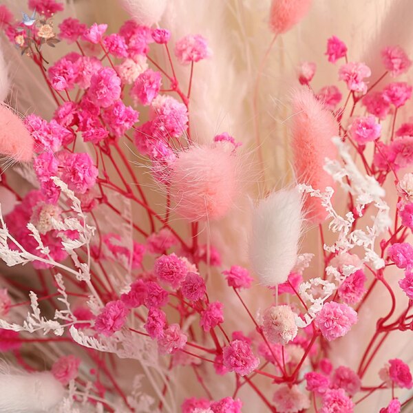78Pcs Pink Eternal Pampas Grass Flower Bouquet