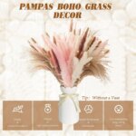 88pcs Pink White Dried Flowers Pampas Bouquet Boho