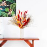 Natural Dried Pampas Bunny Rabbit Tail Grass Christmas Bouquet