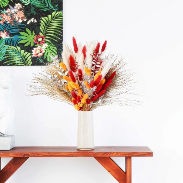 Natural Dried Pampas Bunny Rabbit Tail Grass Christmas Bouquet