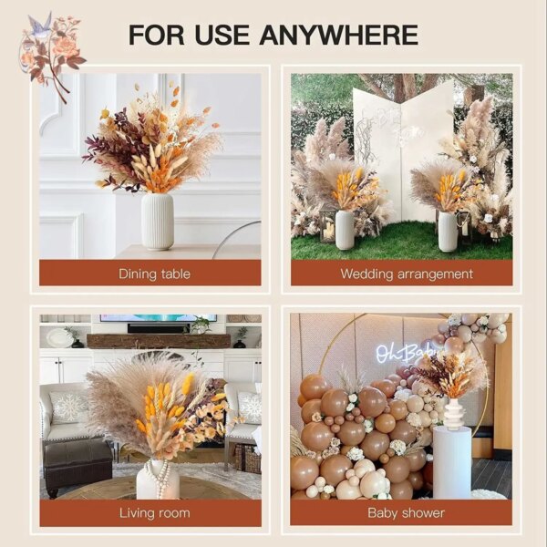 100Pcs Natural Dried Pampas Bouquets Autumn Decoration