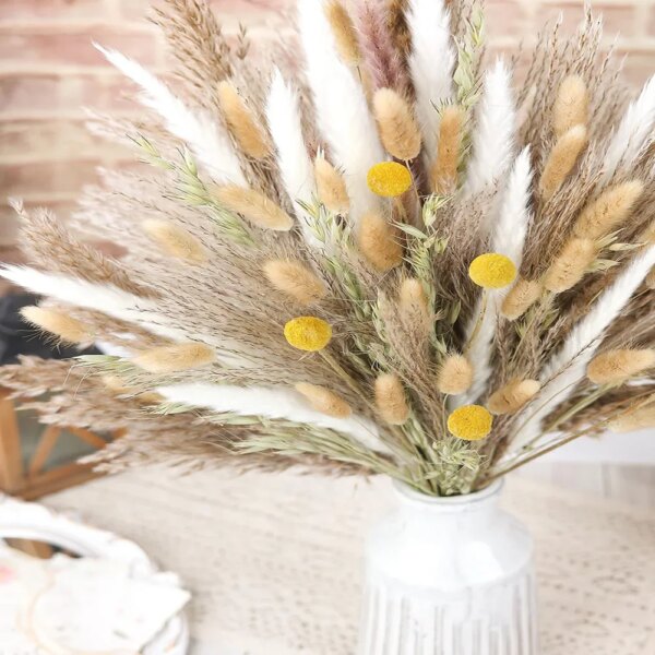 100 Pieces Natural Dried Flowers Rabbit Tail Bouquet