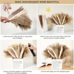 100Pcs Natural Fluffy Pampas Dried Flowers Bouquet