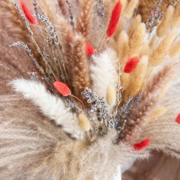 Natural Pampas Lavender Dried Artificial Flower Bouquet