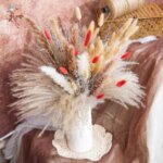 Natural Pampas Lavender Dried Artificial Flower Bouquet