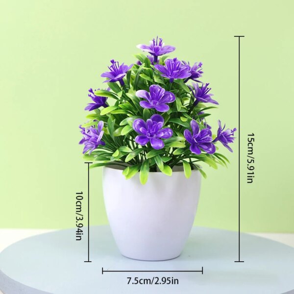 1pc Artificial Flowers Five Leaf Plum Small Potted Plants
