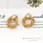 Vintage Metallic Twisted weaving Round Circle Dangle Earrings 2025