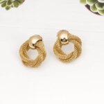 Vintage Metallic Twisted weaving Round Circle Dangle Earrings 2025