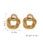 Vintage Metallic Twisted weaving Round Circle Dangle Earrings 2025