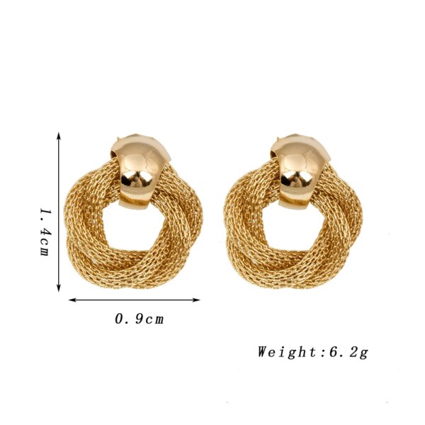 Vintage Metallic Twisted weaving Round Circle Dangle Earrings 2025