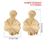 Trendy Geometric Lotus Leaf Shape Pendant Drop Earrings