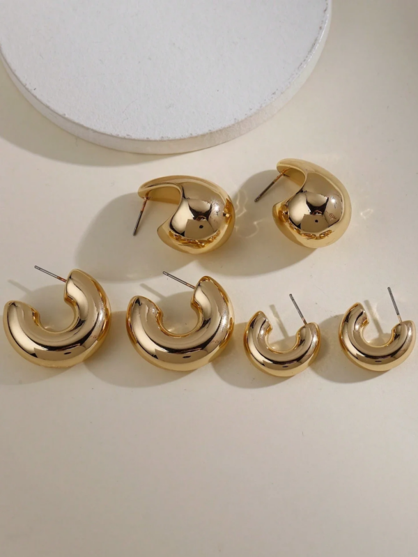 12pcs/Set Classic Fashion Twist C Shape Tear Drop Design