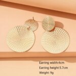 Aretes De Mujer Bohemia Trendy Geometric Metal Round Earrings