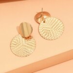 Aretes De Mujer Bohemia Trendy Geometric Metal Round Earrings