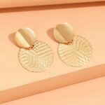 Aretes De Mujer Bohemia Trendy Geometric Metal Round Earrings