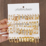 24-Pair Vintage-Inspired Small Hoop Earring Set