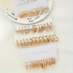 24-Pair Vintage-Inspired Small Hoop Earring Set