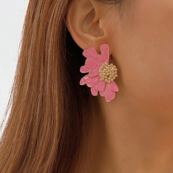 2PC Women's Fashion Flower Earrings