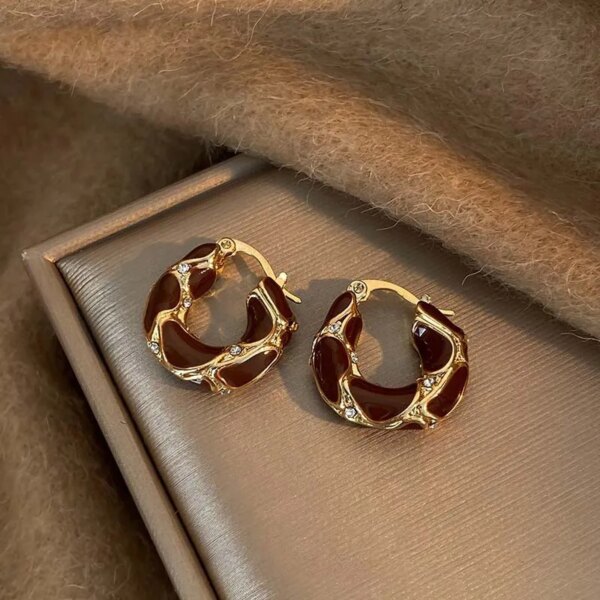 Vintage Dripping Oil U-shaped Earring