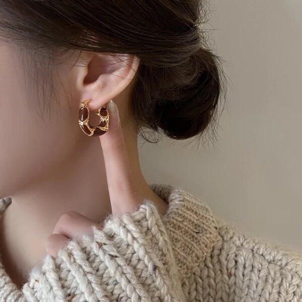 Vintage Dripping Oil U-shaped Earring