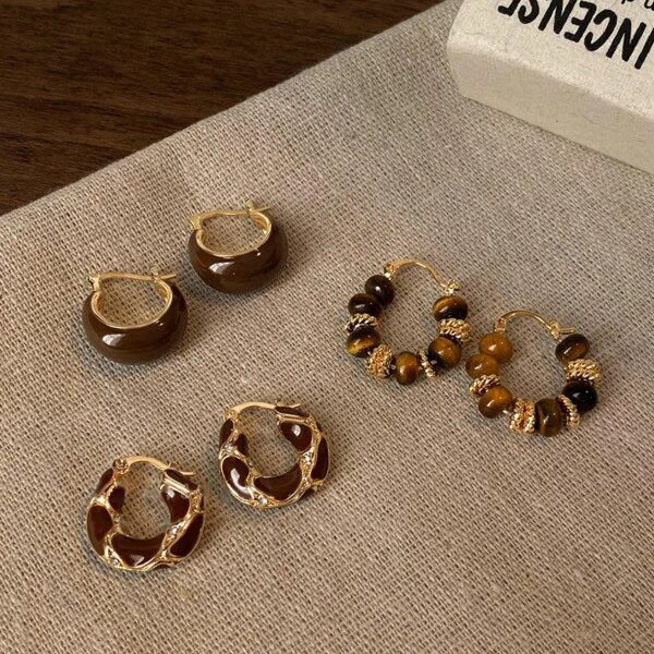Vintage Dripping Oil U-shaped Earring
