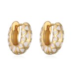 Colorful Enamel Geometric Round Circle Hoop Earrings