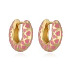 Colorful Enamel Geometric Round Circle Hoop Earrings