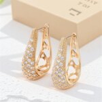 Green Crystal Round Stone Hoop Earrings