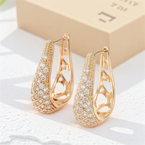 Green Crystal Round Stone Hoop Earrings