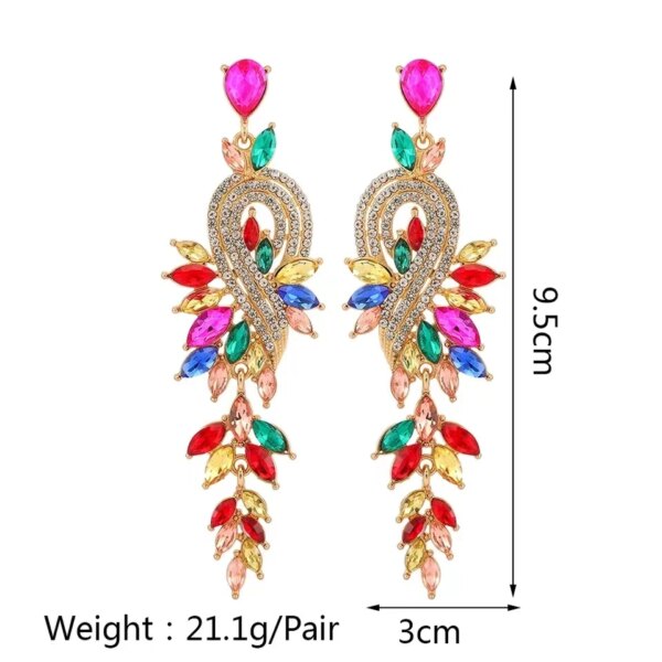 Elegant Metal Hollow Chain Leaves Crystal Pendant