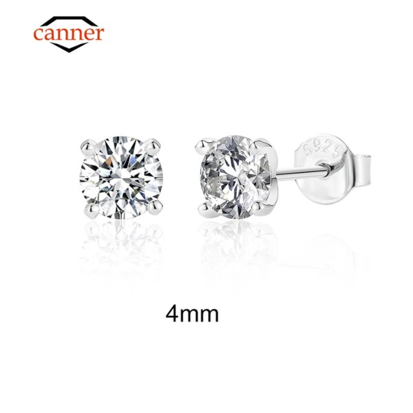 CANNER Moissanite Øredobber – 0.5–1.2 ct, D Farge, 925 Sølv, Glitrende Fin Smykke
