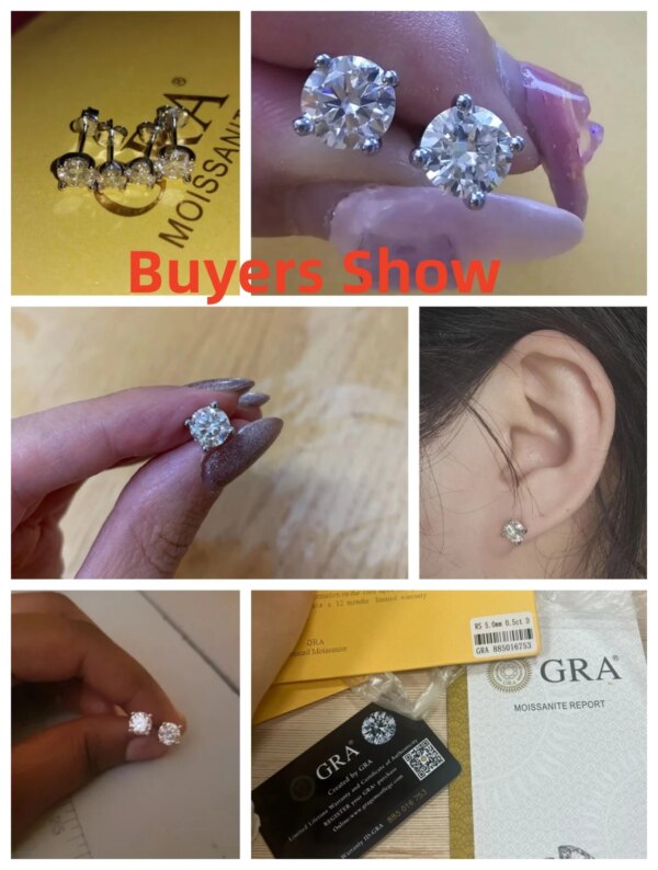 CANNER Moissanite Øredobber – 0.5–1.2 ct, D Farge, 925 Sølv, Glitrende Fin Smykke