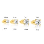 CANNER 0.25-1.2 Carat D Color Moissanite 925 Sterling Silver Stud Earring